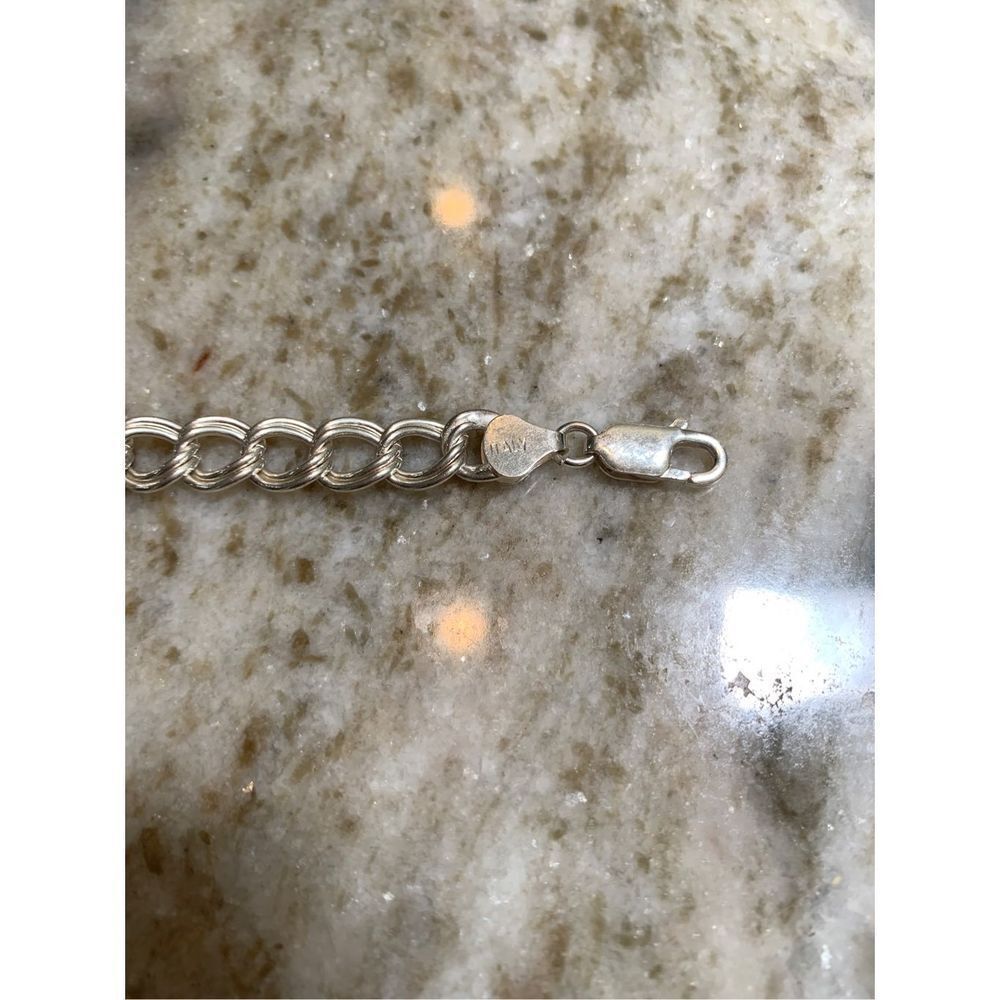 .925 Traditional 7" Sterling Silver Bracelet #Italy - Picture 3 of 8